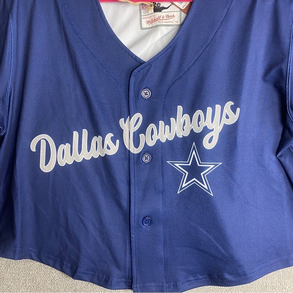 Mitchell & Ness Womens button Crop Top Jersey Style Dallas cowboys Size XL - Picture 4 of 7
